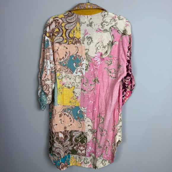 AGUA BENDITA | Chrissy Merzin Button Front Shirt Coverup Dress Women’s Size M - Picture 10 of 11